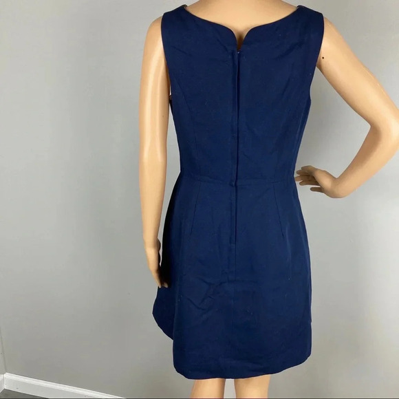 Lilly Pulitzer Women's 4 Wythe Fit and Flare Dress Navy and Gold Illusion Top - Picture 4 of 11
